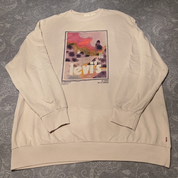 Levi's Graphic Crew in Cream and Pink (Size S, Oversized) - Picture 2 of 7